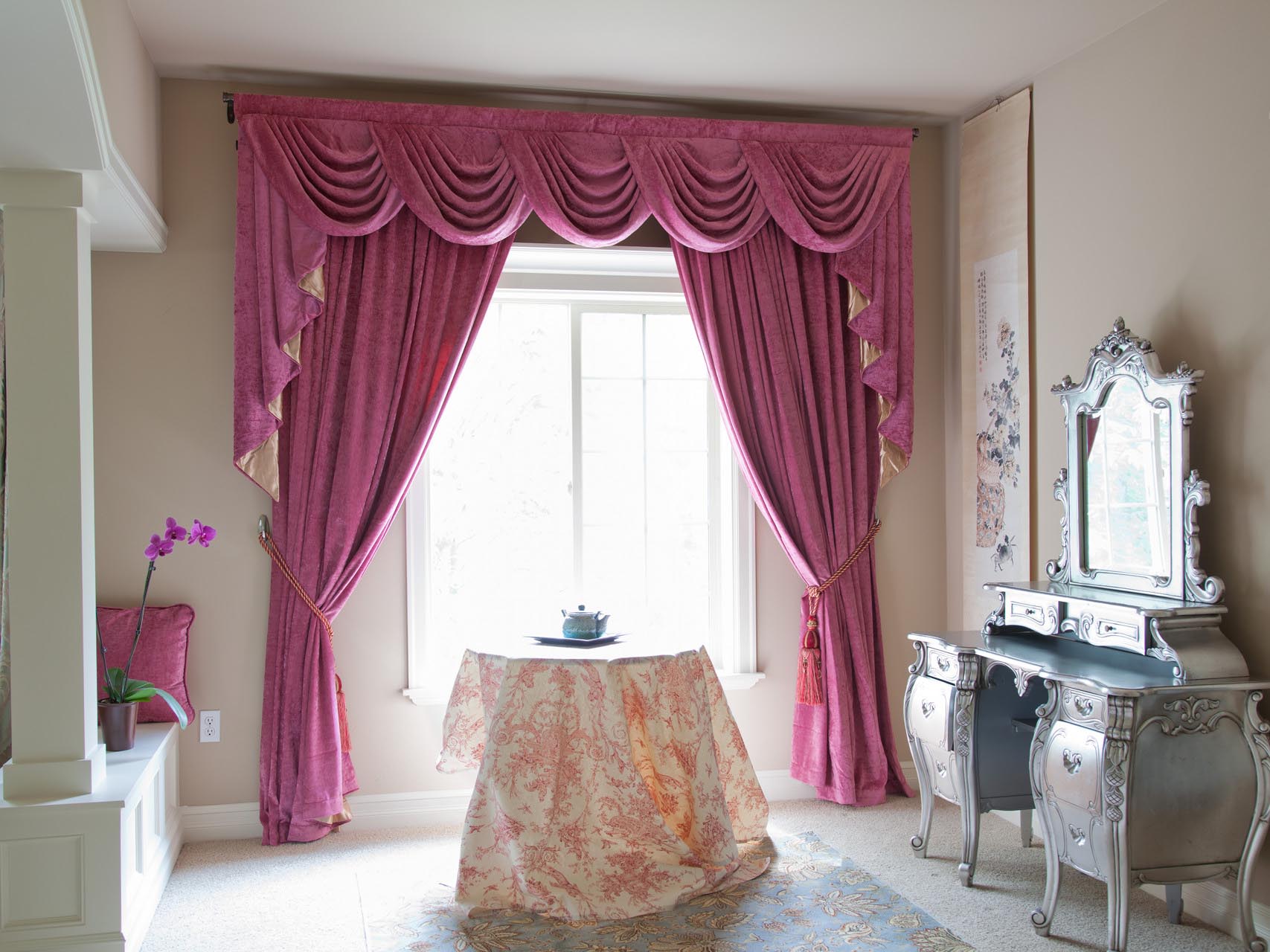 Bedroom Drapes with Valance