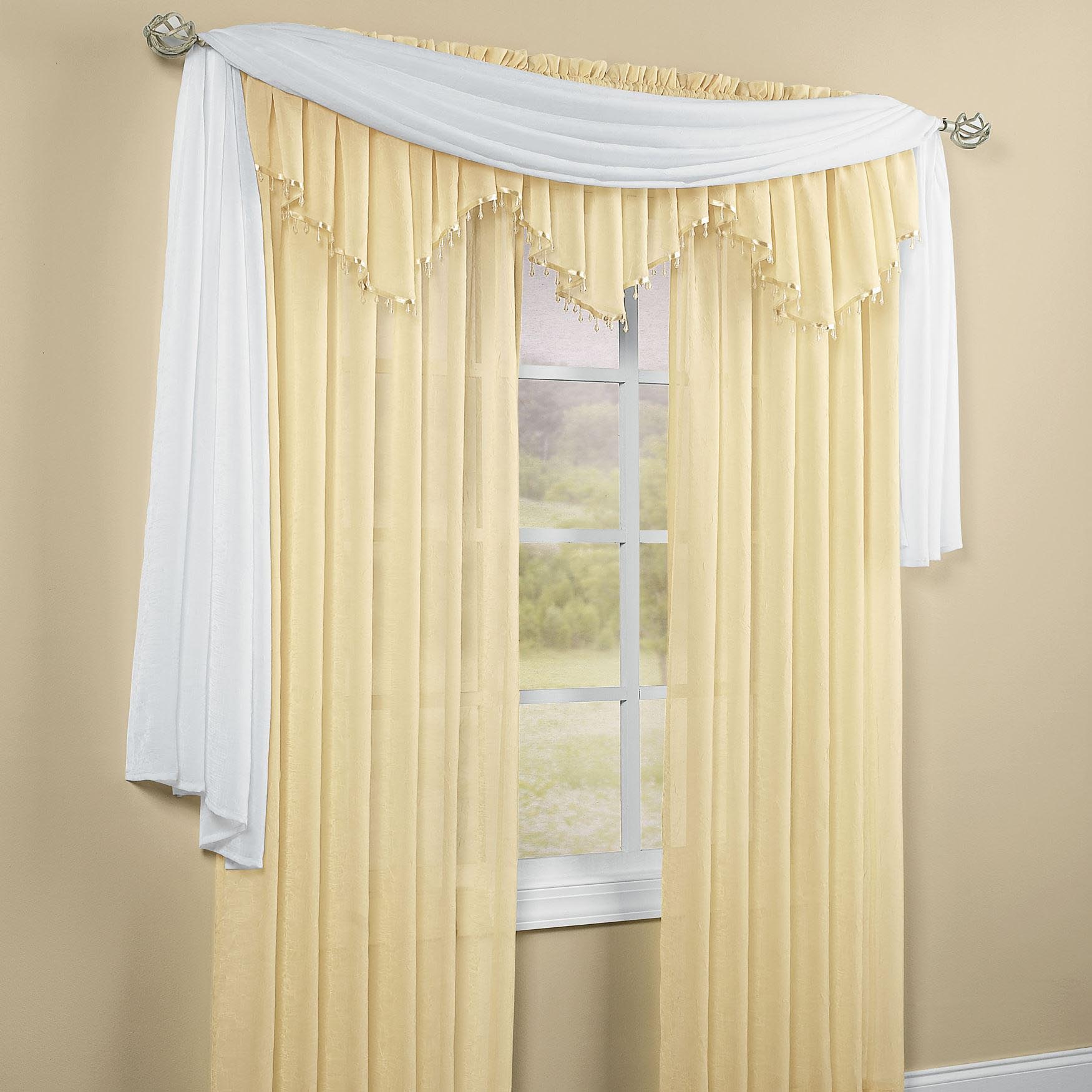 Crushed Voile Sheer Scarf Valance
