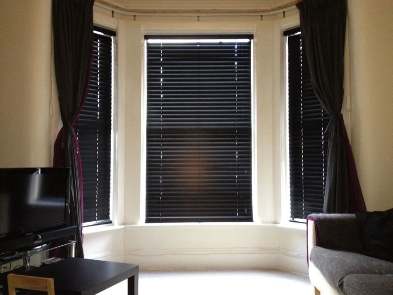 Dark Wood Window Blinds