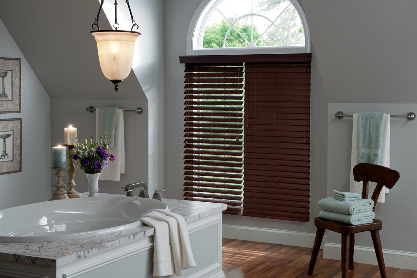 Faux Wood Blinds for Arched Windows