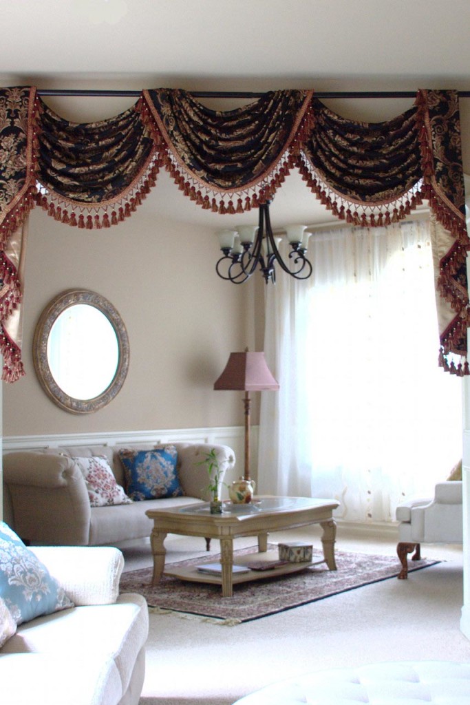 Black Swag Valance Curtains