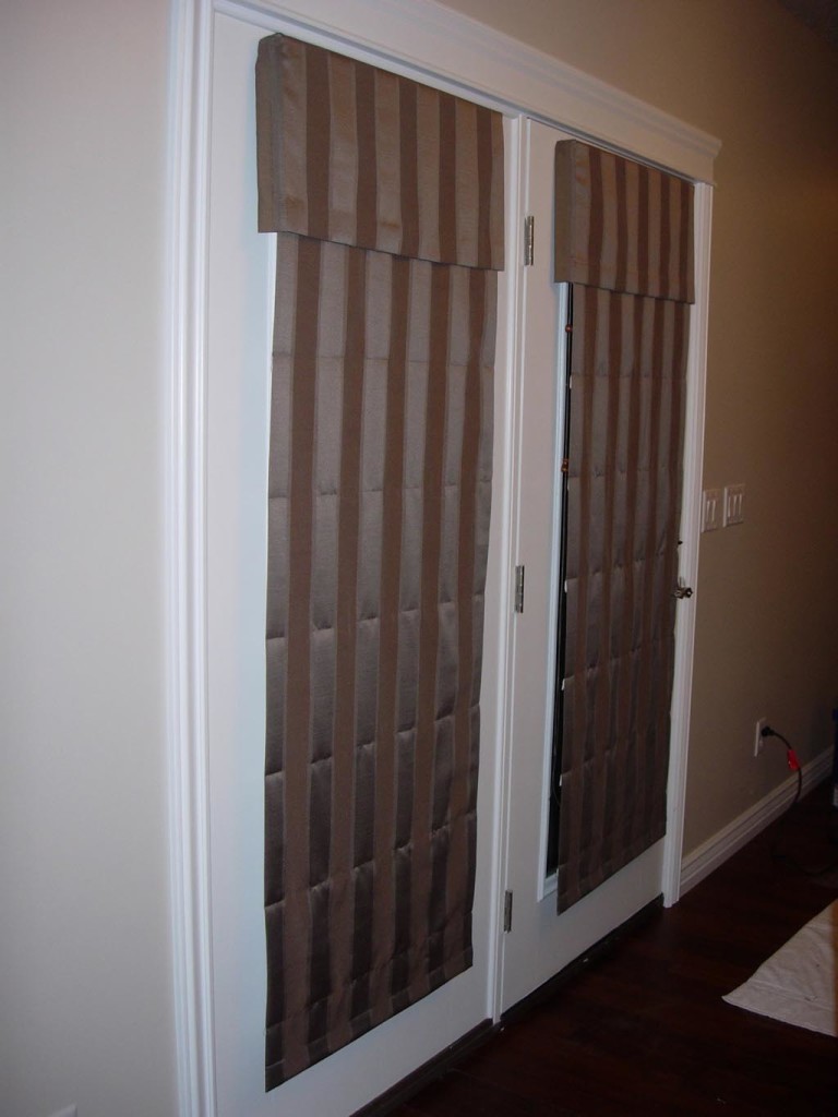 Fabric Roman Shades for French Doors