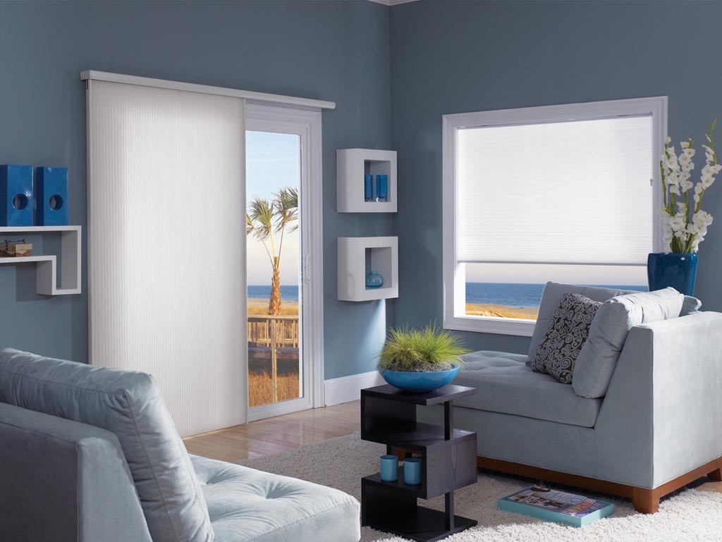 Vertical Cellular Shades for Sliding Glass Door